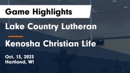 Lake Country Lutheran  vs Kenosha Christian Life Game Highlights - Oct. 13, 2023