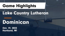 Lake Country Lutheran  vs Dominican  Game Highlights - Oct. 19, 2023