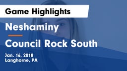 Neshaminy  vs Council Rock South  Game Highlights - Jan. 16, 2018