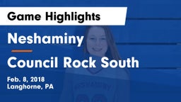 Neshaminy  vs Council Rock South  Game Highlights - Feb. 8, 2018