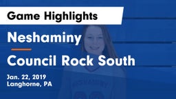 Neshaminy  vs Council Rock South  Game Highlights - Jan. 22, 2019