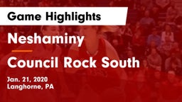 Neshaminy  vs Council Rock South  Game Highlights - Jan. 21, 2020