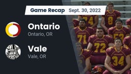 Recap: Ontario  vs. Vale  2022