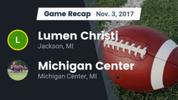 Recap: Lumen Christi  vs. Michigan Center  2017