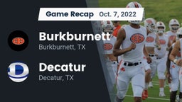 Recap: Burkburnett  vs. Decatur  2022