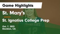 St. Mary's  vs St. Ignatius College Prep Game Highlights - Oct. 7, 2023