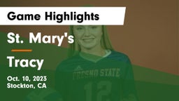 St. Mary's  vs Tracy  Game Highlights - Oct. 10, 2023