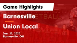 Barnesville  vs Union Local  Game Highlights - Jan. 23, 2020