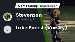 Recap: Stevenson  vs. Lake Forest (Varsity) 2017
