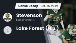 Recap: Stevenson  vs. Lake Forest (H.S.) 2019