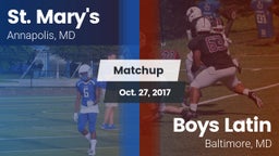 Matchup: St. Mary's High vs. Boys Latin  2017
