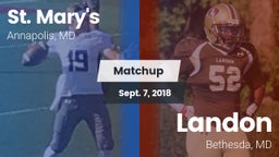 Matchup: St. Mary's High vs. Landon  2018