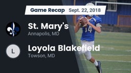 Recap: St. Mary's  vs. Loyola Blakefield  2018