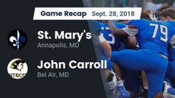 Recap: St. Mary's  vs. John Carroll  2018