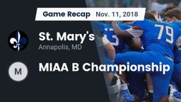 Recap: St. Mary's  vs. MIAA B Championship 2018