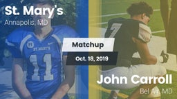 Matchup: St. Mary's High vs. John Carroll  2019