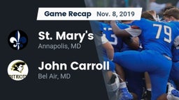 Recap: St. Mary's  vs. John Carroll  2019