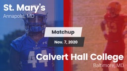 Matchup: St. Mary's High vs. Calvert Hall College  2020