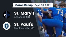 Recap: St. Mary's  vs. St. Paul's  2021