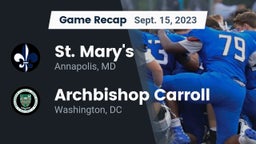 Recap: St. Mary's  vs. Archbishop Carroll  2023