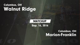 Matchup: Walnut Ridge High vs. Marion-Franklin  2016