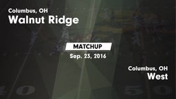 Matchup: Walnut Ridge High vs. West  2016