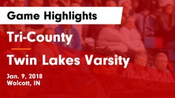 Tri-County  vs Twin Lakes Varsity Game Highlights - Jan. 9, 2018