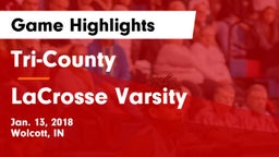 Tri-County  vs LaCrosse Varsity Game Highlights - Jan. 13, 2018