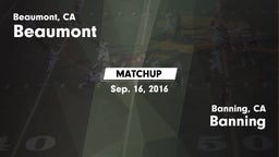 Matchup: Beaumont  vs. Banning  2016