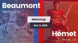 Matchup: Beaumont  vs. Hemet  2018