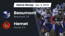 Recap: Beaumont  vs. Hemet  2018