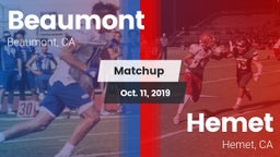 Matchup: Beaumont  vs. Hemet  2019