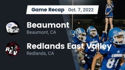 Recap: Beaumont  vs. Redlands East Valley  2022