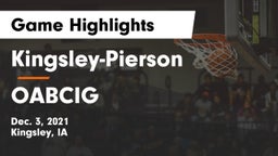 Kingsley-Pierson  vs OABCIG  Game Highlights - Dec. 3, 2021