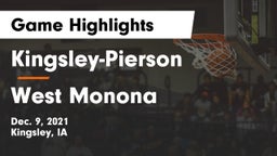 Kingsley-Pierson  vs West Monona  Game Highlights - Dec. 9, 2021