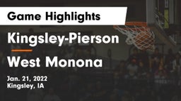 Kingsley-Pierson  vs West Monona  Game Highlights - Jan. 21, 2022