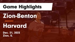 Zion-Benton  vs Harvard  Game Highlights - Dec. 21, 2023