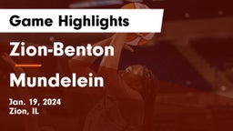Zion-Benton  vs Mundelein  Game Highlights - Jan. 19, 2024