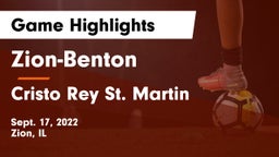 Zion-Benton  vs Cristo Rey St. Martin Game Highlights - Sept. 17, 2022