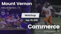 Matchup: Mount Vernon High vs. Commerce  2016