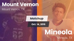 Matchup: Mount Vernon High vs. Mineola  2016