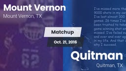 Matchup: Mount Vernon High vs. Quitman  2016