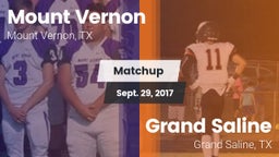 Matchup: Mount Vernon High vs. Grand Saline  2017