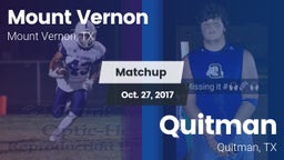 Matchup: Mount Vernon High vs. Quitman  2017