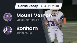 Recap: Mount Vernon  vs. Bonham  2018