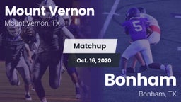 Matchup: Mount Vernon High vs. Bonham  2020