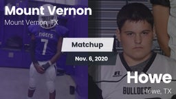 Matchup: Mount Vernon High vs. Howe  2020
