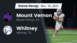 Recap: Mount Vernon  vs. Whitney  2021