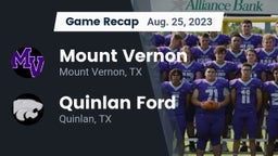 Recap: Mount Vernon  vs. Quinlan Ford  2023