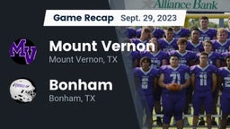 Recap: Mount Vernon  vs. Bonham  2023